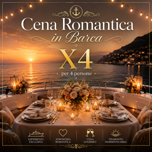 Cena Romantica x 4 + Pernottamento in Barca a motore + Colazione